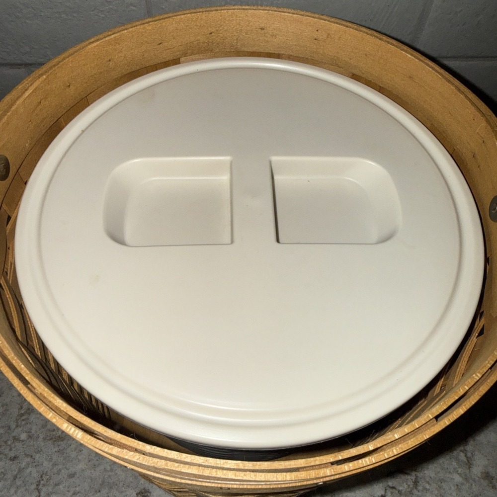 Vintage 2003 Longaberger Ice Bucket Basket With Lid & Insulated Protector - Picture 10 of 11